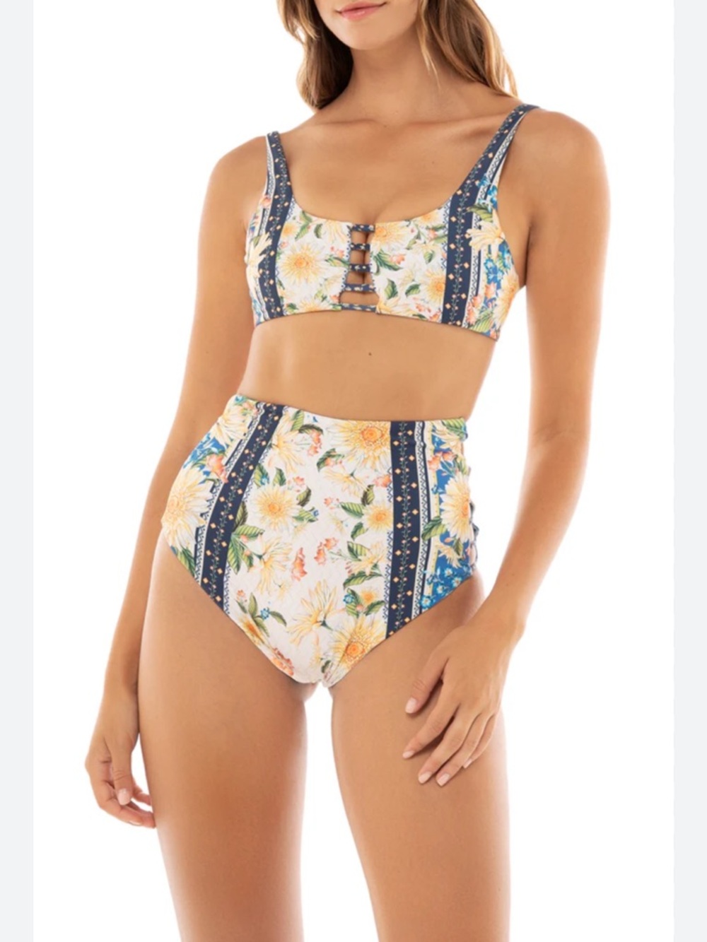 NWT Agua Bendita Martina Hope Jardim High-waisted Bikini Top And Bottom Set XS